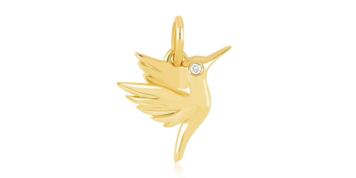 Hummingbird Charms | Flying Bird Pendant | Animal Jewellery | Large Hole Slider Beads | Bracelet & Necklace Making (7pcs / Antique Gold / 14mm x 20mm