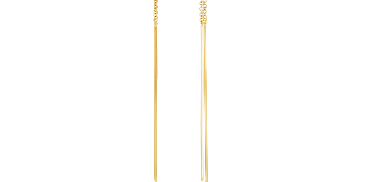 Gold Bar Threader Earring