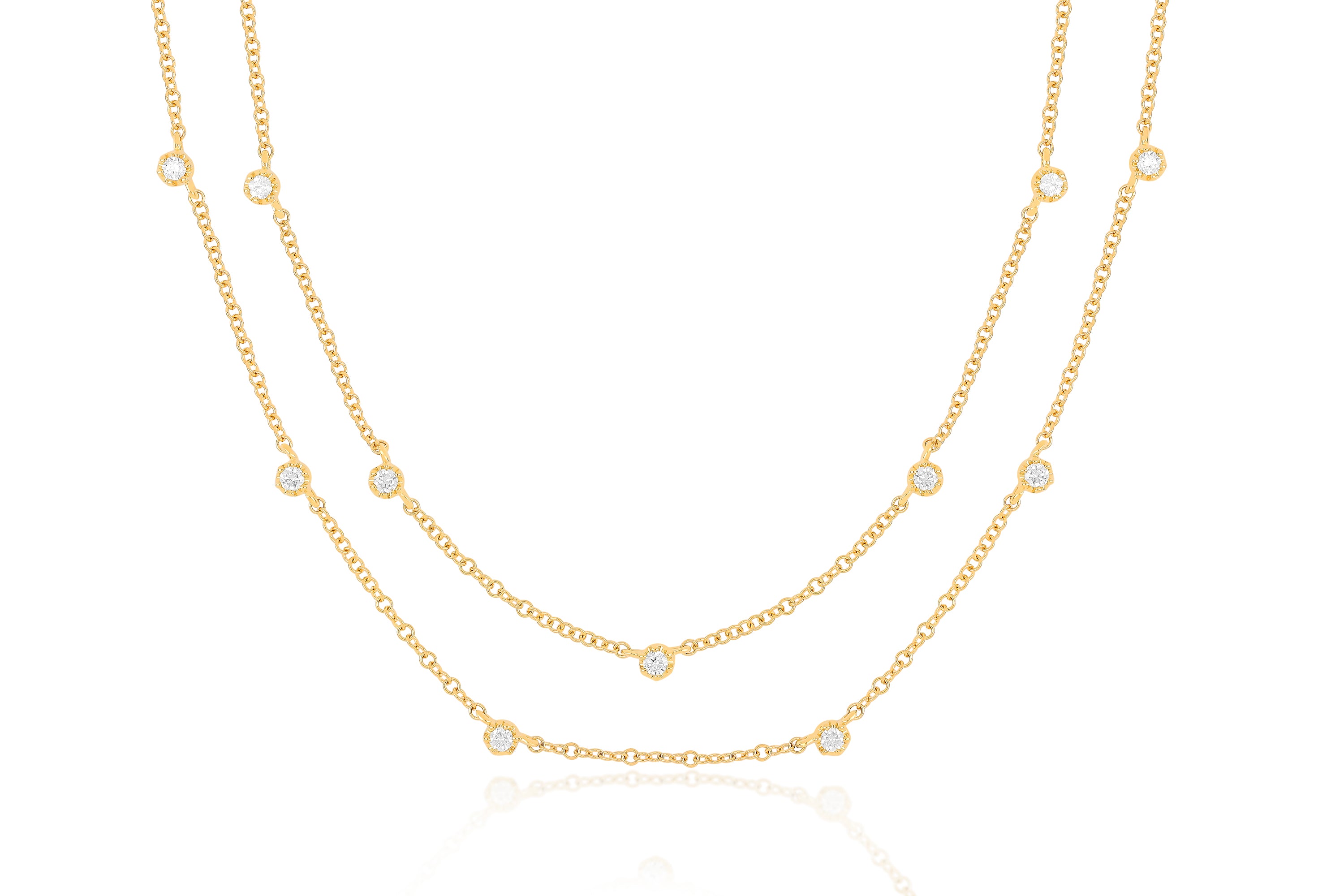 Diamond Crown Double Strand Necklace — EF Collection®