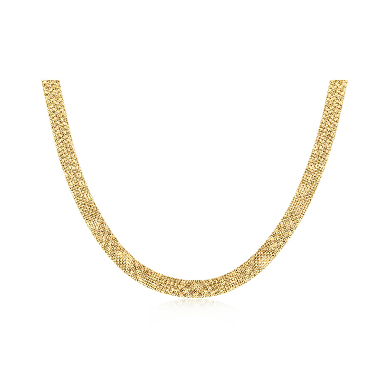 Gold Mesh Scarf Necklace, 14K