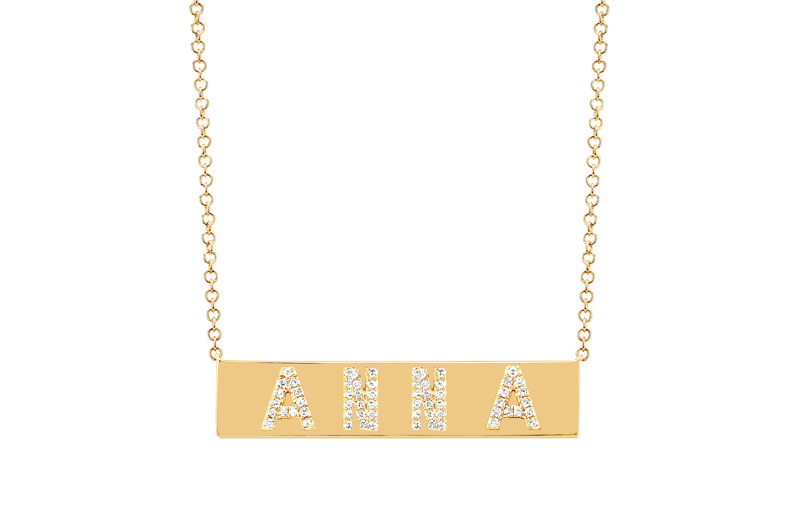 Diamond Nameplate Necklace